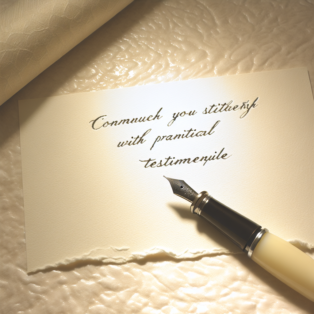 Handwritten testimonial note