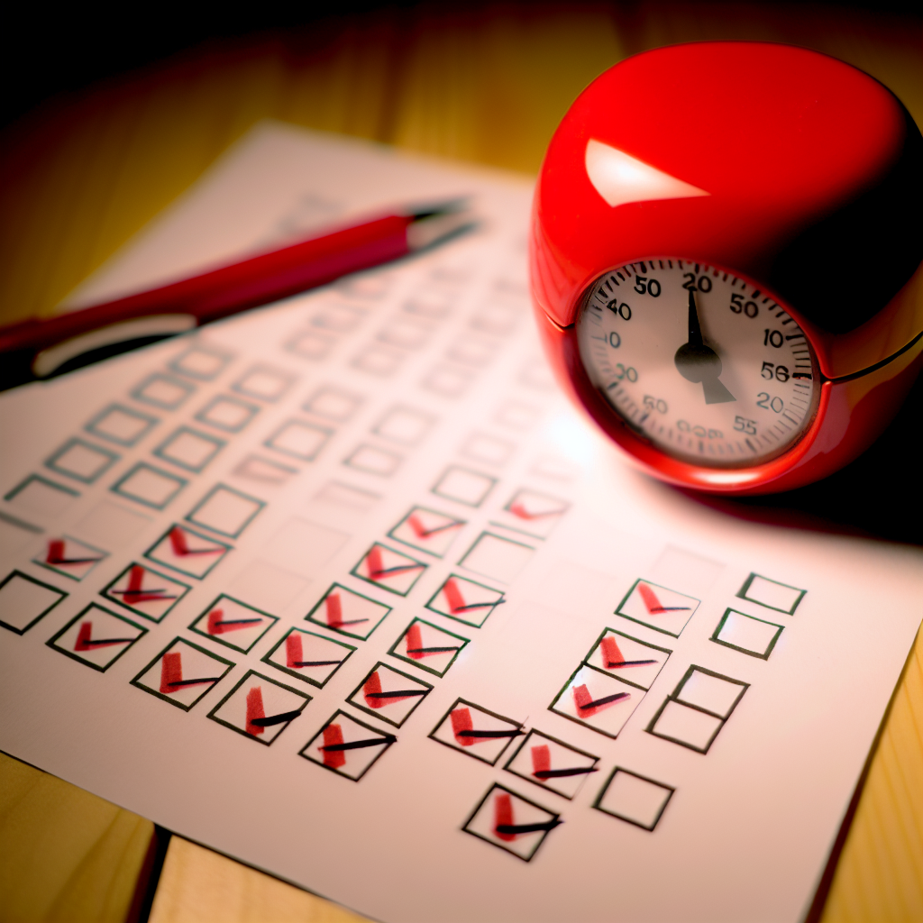 Physical timer with task tracking sheet